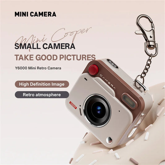 2025 New Thumb Pocket CCD Digital Camera HD Retro Mini Camera Portable Keychain Camera Outdoor Travel Photo Recorder Gift Y6000
