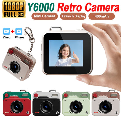 2025 New Thumb Pocket CCD Digital Camera HD Retro Mini Camera Portable Keychain Camera Outdoor Travel Photo Recorder Gift Y6000