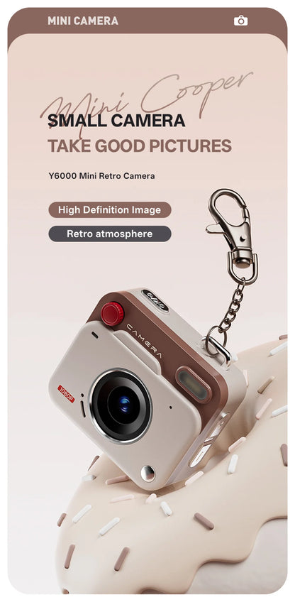 2025 New Thumb Pocket CCD Digital Camera HD Retro Mini Camera Portable Keychain Camera Outdoor Travel Photo Recorder Gift Y6000