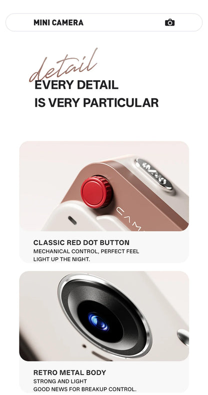 2025 New Thumb Pocket CCD Digital Camera HD Retro Mini Camera Portable Keychain Camera Outdoor Travel Photo Recorder Gift Y6000