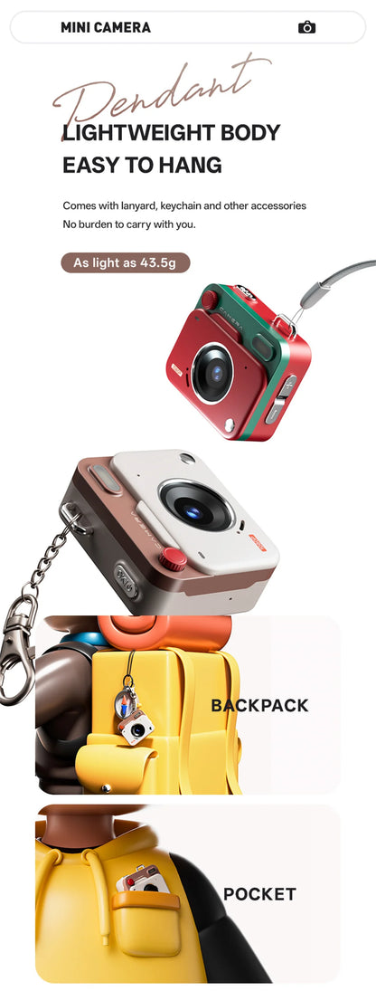 2025 New Thumb Pocket CCD Digital Camera HD Retro Mini Camera Portable Keychain Camera Outdoor Travel Photo Recorder Gift Y6000